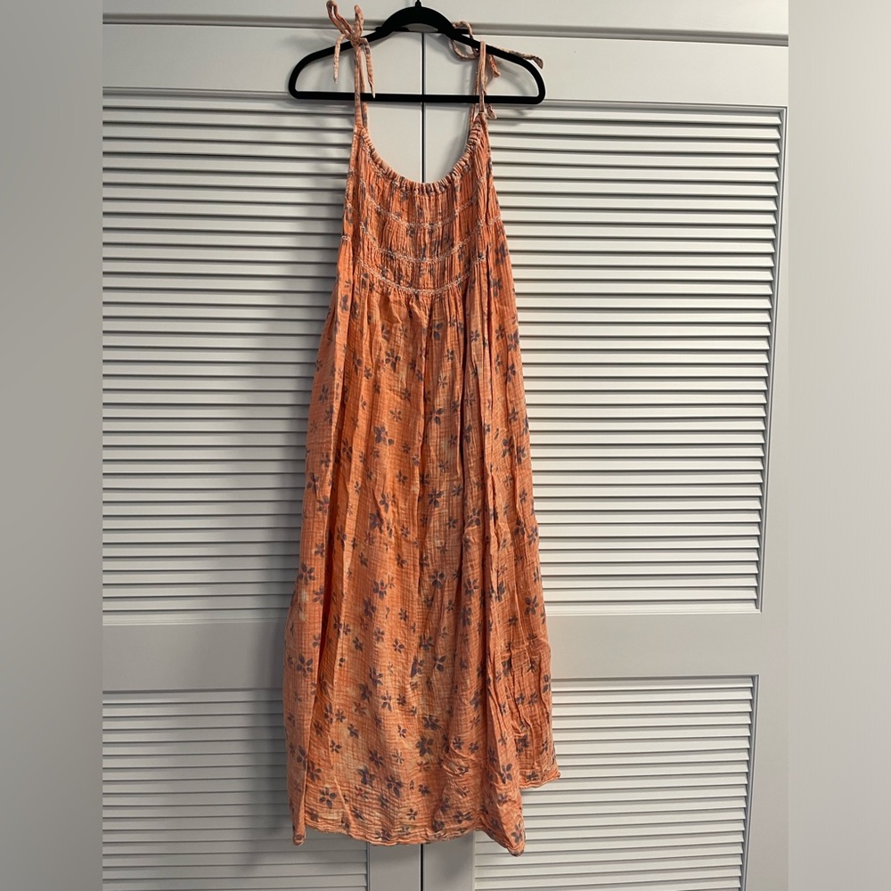 Free People Orange Floral Maxi Dress